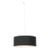 Stretch Swag Lamp, Black Linen Shade, Satin Nickel, for Living Room or Bedroom For Sale