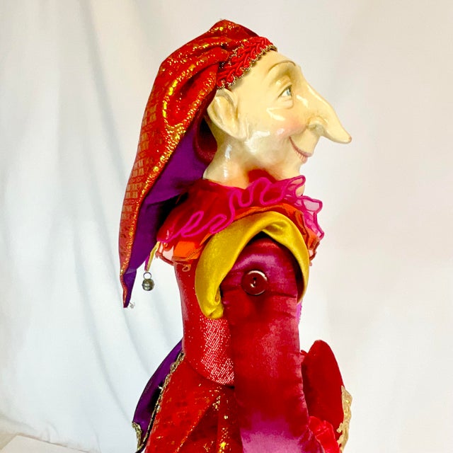 1940s Vintage Art Nouveau Italian Boho Chic 28” Valentine Jester Sculpture Centerpiece For Sale - Image 11 of 12