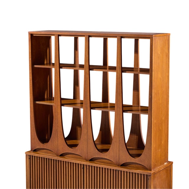 Broyhill Brasilia Mid Century Walnut Room Divider For Sale In Chicago - Image 6 of 17