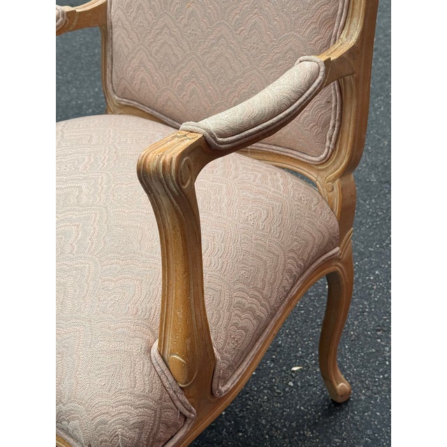 Vintage French Louis XV Cerused Wood Bergere Chair For Sale In New York - Image 6 of 11