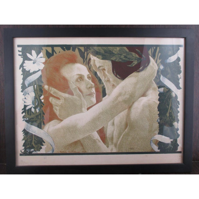 Art Nouveau Bellery-Desfontaines Paris "The Enigma" Lithograph 1898 For Sale - Image 3 of 6