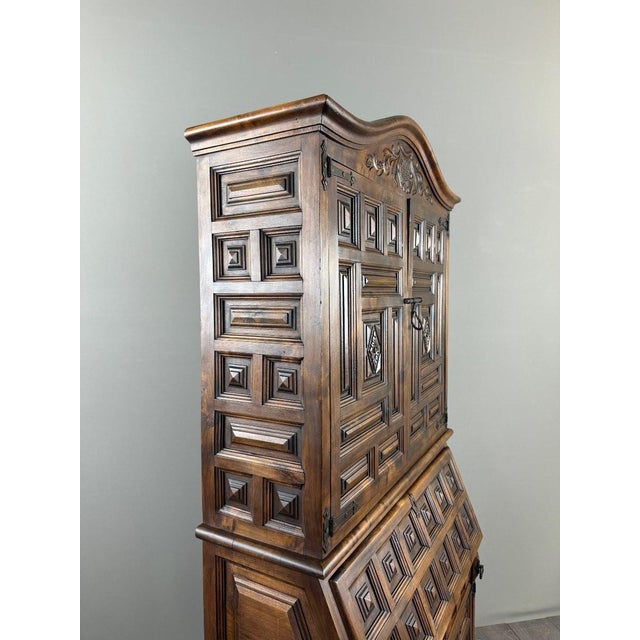 19th Century Neo-Renaissance Carved Wooden Writing Desk For Sale - Image 6 of 12