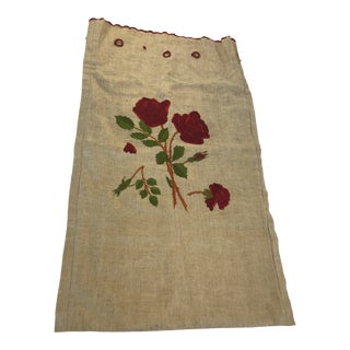 Vintage Hand Embroidered Laundry Bag For Sale
