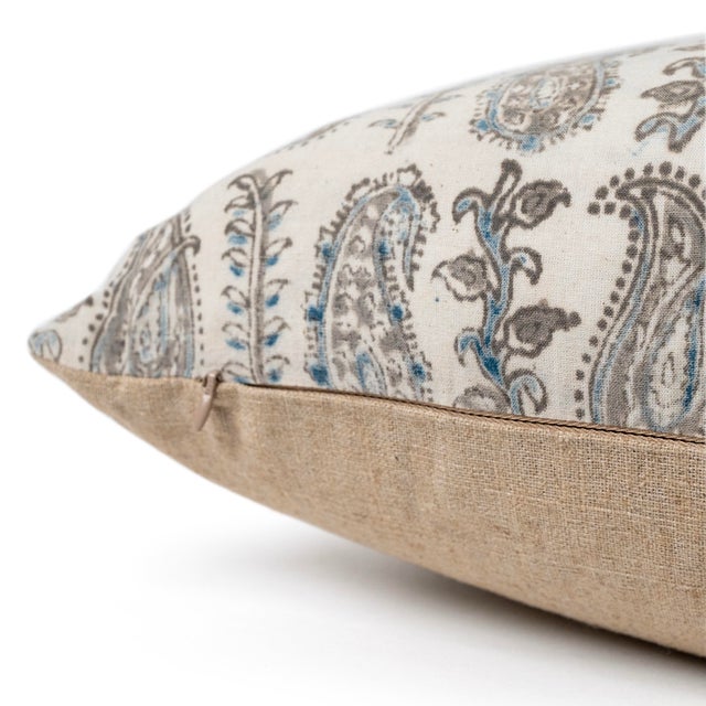 Pair of Handcrafted Linen Pillow With Vintage Aso Oke Textile and Down Insert For Sale - Image 10 of 17