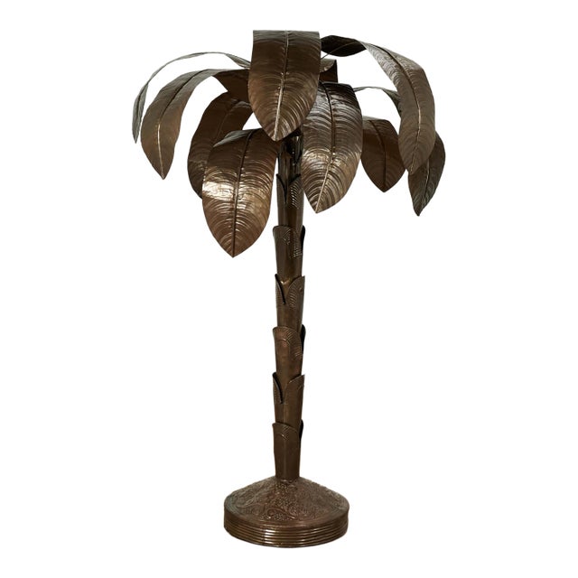 Vintage Brass Palm or Banana Tree Sculpture For Sale