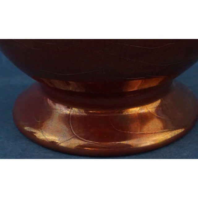 Vintage Ceramic Vase with Gold Metallic Enamel by Bottega Gatti, 1990s For Sale - Image 9 of 12