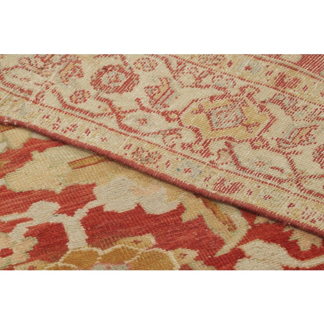 Textile Antique Persian Mahal Rug With Crimson Red and Gold Floral Play - Rug & Kilim For Sale - Image 7 of 7
