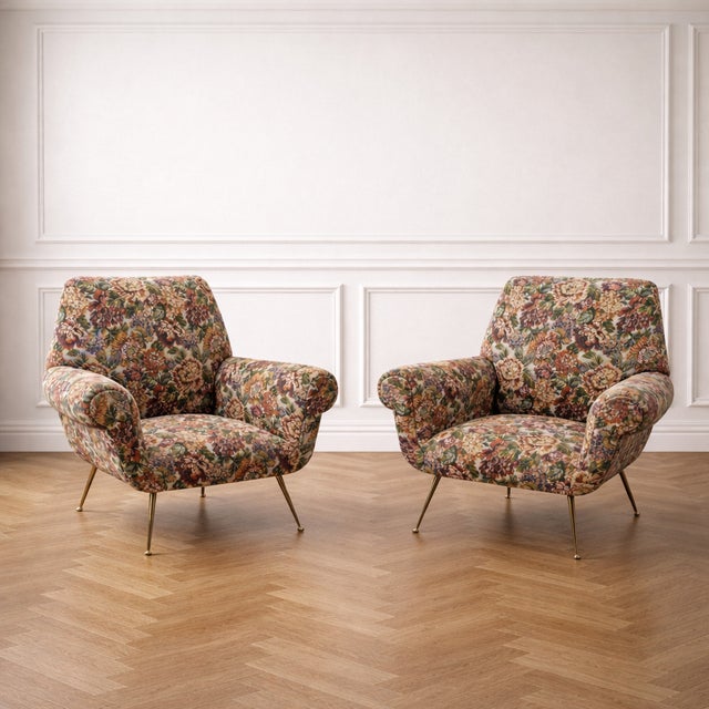 Mid-Century Modern Italian Armchairs in the style of Gigi Radice, 1950, Set of 2 For Sale - Image 11 of 11