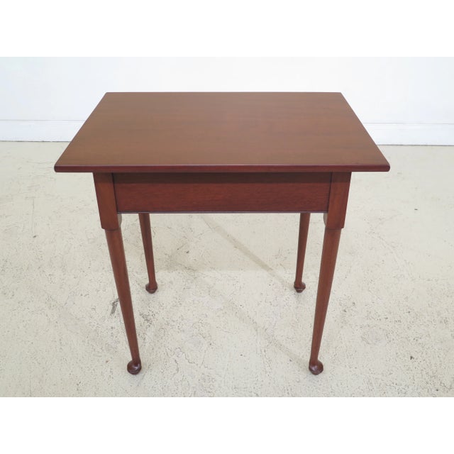 1980s Queen Anne Solid Mahogany 1 Drawer Work Table For Sale In Philadelphia - Image 6 of 9
