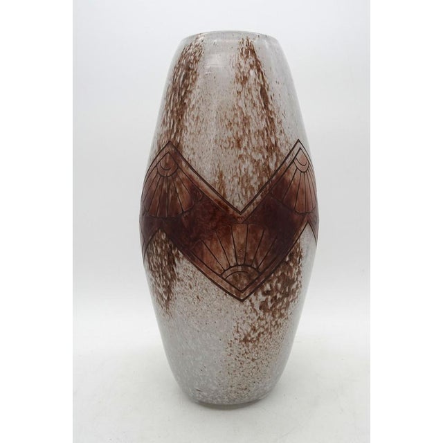 Art Deco Acid Etched Cameo Art Glass Vase from Legras, 1920s For Sale - Image 6 of 12