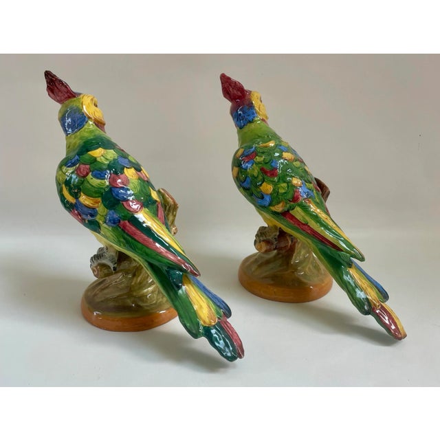 1970s Large Italian Exotic Parrot Bird Figurines - a Pair For Sale - Image 5 of 8