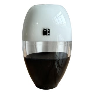 Postmodern Black and White Murano Glass Vase by Carlo Moretti, Italy, 2000s For Sale