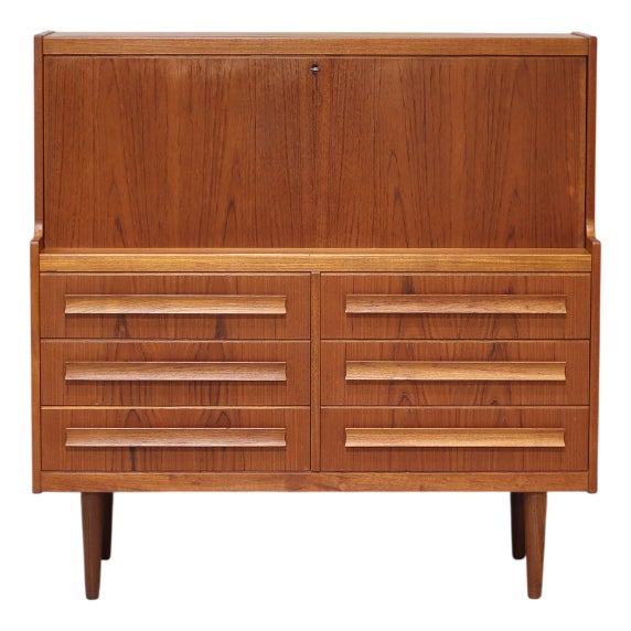 Vintage Danish Secretaire in Teak by Sigfred Omann for Ølholm, 1960s For Sale