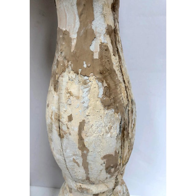 1920s 1920s French Wood Chippy Paint Balusters - a Pair For Sale - Image 5 of 10