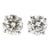 Unisex 14k White Gold 2.14ctw Round Cut Diamond 4 Prong Push Back Stud Earrings, A Pair For Sale