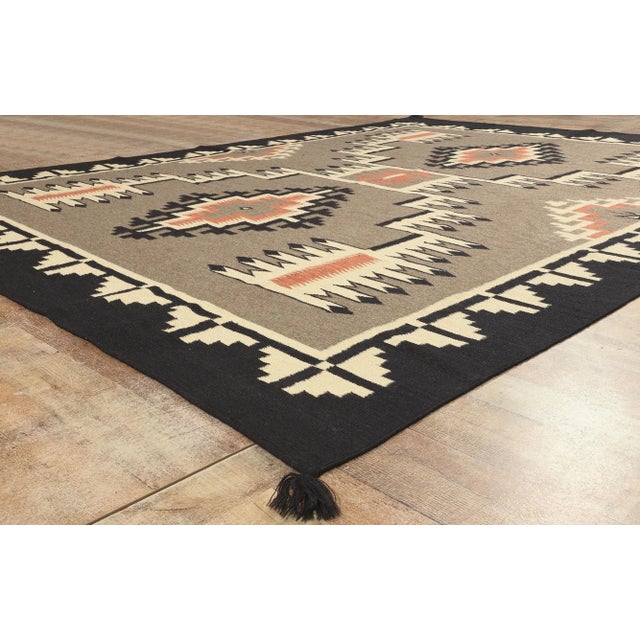 Textile Southwestern Navajo-Style Rug With Storm Pattern - 09'00 X 11'07 For Sale - Image 7 of 9
