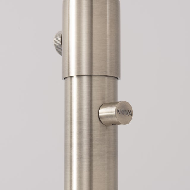 2020s Modern Luna Bella Torchiere Floor Lamp 70" H - Satin Nickel/White Shade, Satin Nickel Body, Modern Design, Dimmable, Bulb Included For Sale - Image 5 of 7