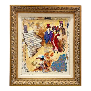 Tanya Wissotzky and Alexander Galtchansky, Silkscreen on Canvas Musical Belle Epoque Composition Alexander & Wissotzky For Sale