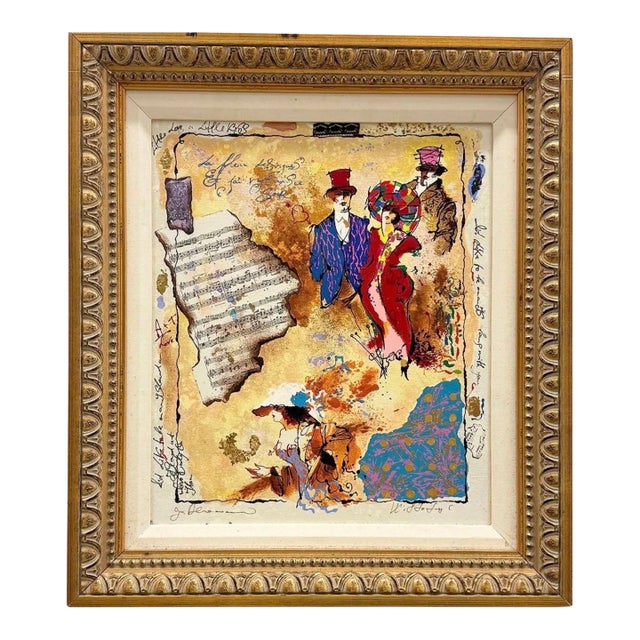 Tanya Wissotzky and Alexander Galtchansky, Silkscreen on Canvas Musical Belle Epoque Composition Alexander & Wissotzky For Sale