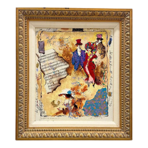 Tanya Wissotzky and Alexander Galtchansky, Silkscreen on Canvas Musical Belle Epoque Composition Alexander & Wissotzky