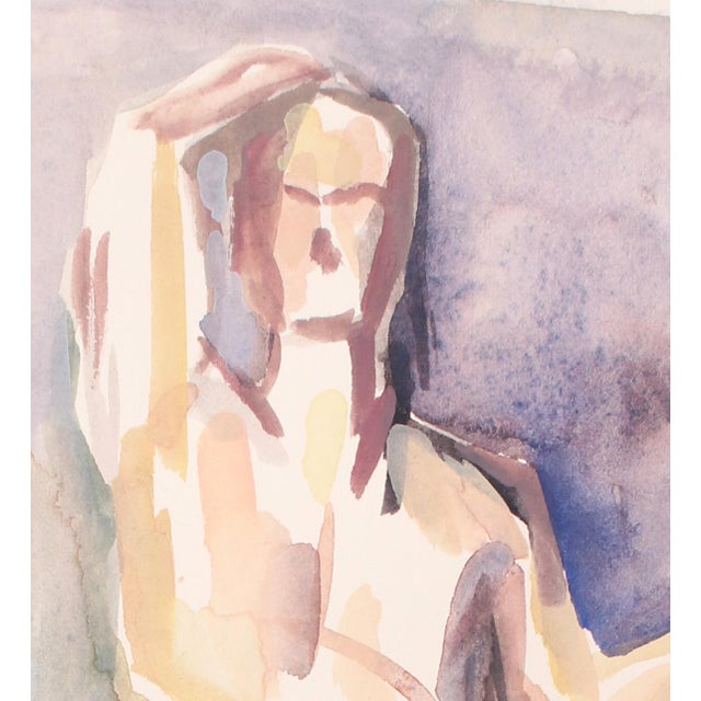 Michelle Arnold Paine Original Signed Standing Male Nude Gouache Figure Painting - By Michelle Arnold Paine For Sale - Image 4 of 4