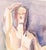 Michelle Arnold Paine Original Signed Standing Male Nude Gouache Figure Painting - By Michelle Arnold Paine For Sale - Image 4 of 4