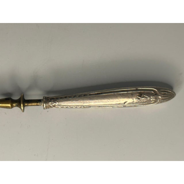 Antique Sterling Silver Gold Vermeil Sugar Sifter Spoon For Sale - Image 6 of 9