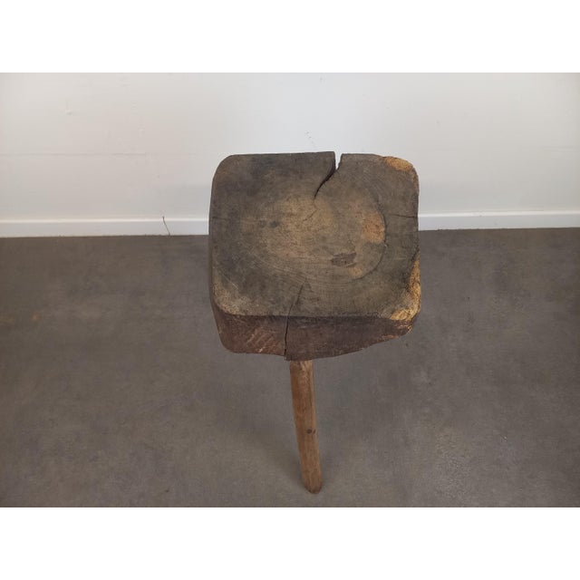 Brutalist Brown Butchers Block For Sale - Image 4 of 17