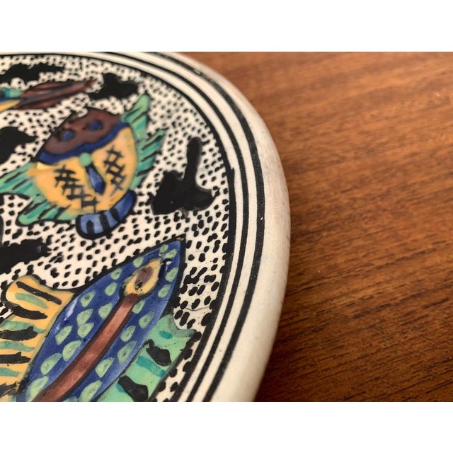 Vintage Ceramic Handpainted Fish Wall Plate, 1970s For Sale - Image 10 of 17