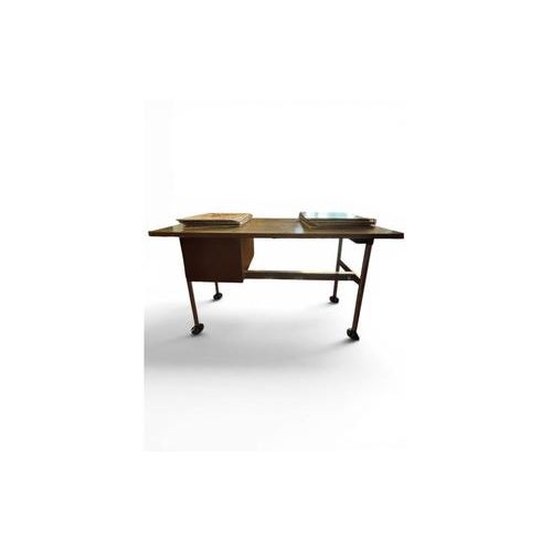 Vintage Modern Desk in Wood and Chromed Metal, 1970s For Sale - Image 3 of 9