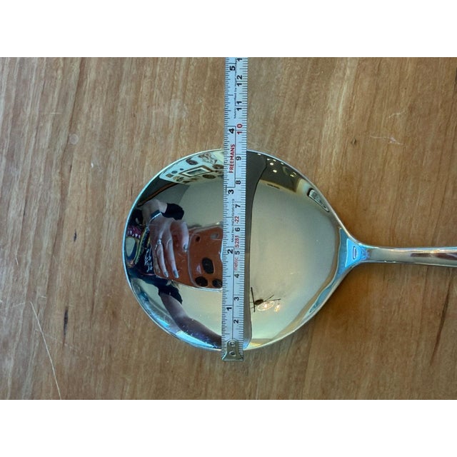 1980s 1980s Yamazaki Stainless Steel 9-inch Round Bowl Serving Spoon For Sale - Image 5 of 7