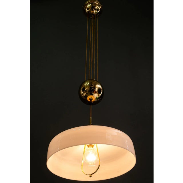 Art Deco Adjustable Pendant with Glass Shade, Vienna, Austria, 1920s For Sale - Image 16 of 18