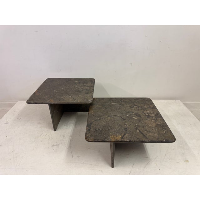 Fossil Stone Nesting Coffee Tables, 1980s, Set of 2 For Sale - Image 4 of 18