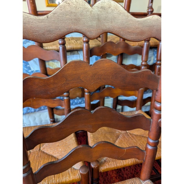 Vintage Tell City Chair Company Rush-Seat Dining Chairs Set of 7 For Sale - Image 10 of 16