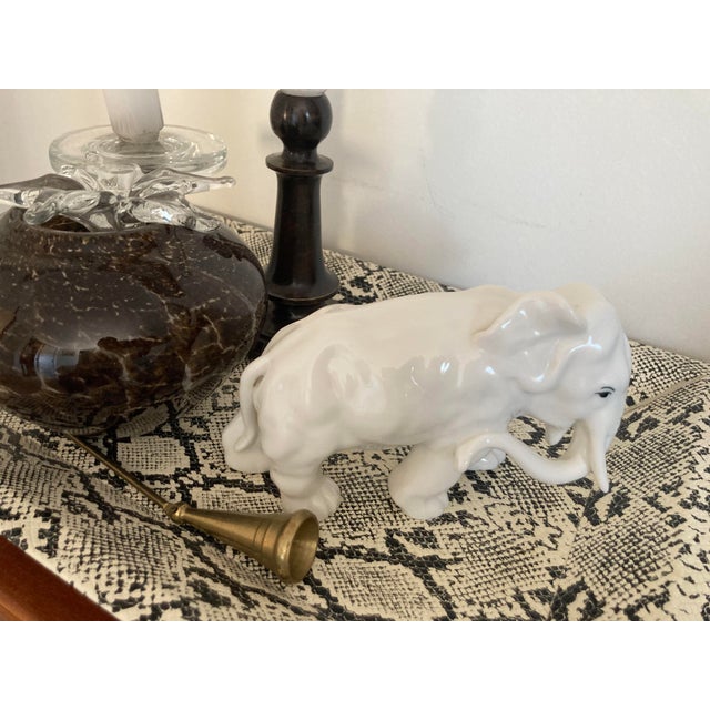 White Vintage Blanc De Chin Elephant Figurine For Sale - Image 8 of 9