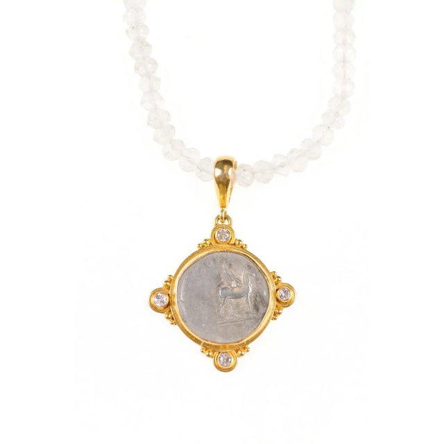 Antique Roman Denarius Coin in 22k Pendant W/Diamonds For Sale In Atlanta - Image 6 of 12