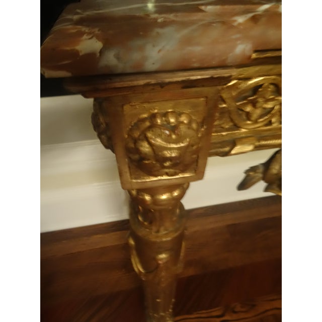 Early 19th Century Late 18th Century Neoclassical Giltwood Console With Marble Top For Sale - Image 5 of 9
