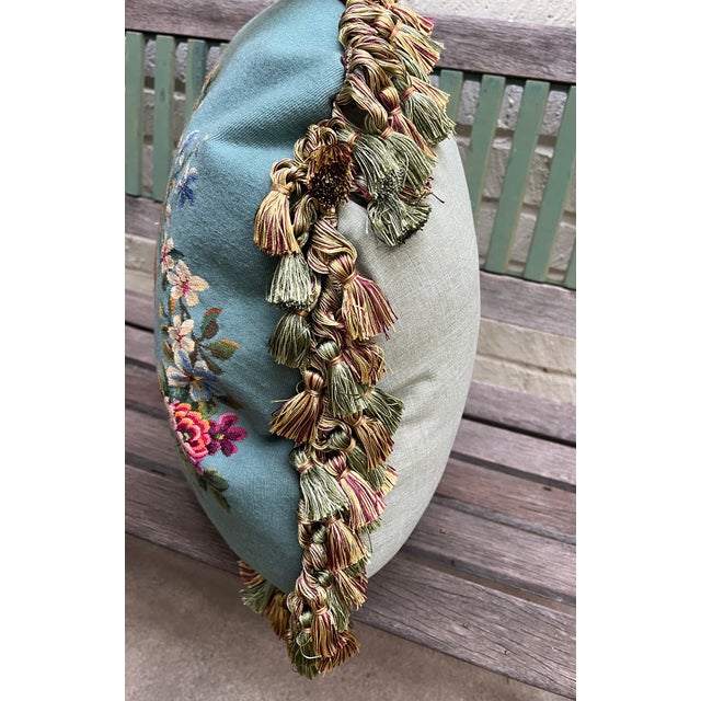 Large Wool & Silk Tapestry Pillow – Les Fables De La Fontaine For Sale - Image 9 of 9