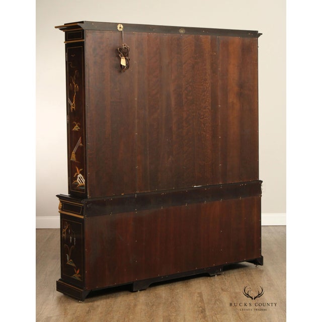 Karges Furniture Karges Chinoiserie Decorated Breakfront China Display Cabinet For Sale - Image 4 of 12