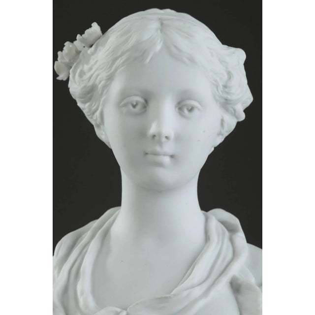 19th Century Biscuit Young Woman With Flowers Statuette For Sale - Image 4 of 18