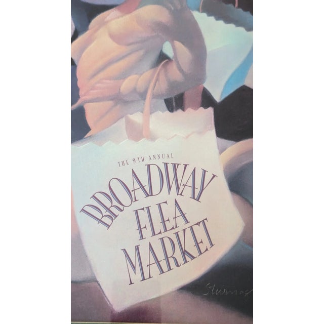 Green 1995 Framed Poster "Broadway Cares/Equity Fights Aids. The 9th Annual Broadway Flea Market" For Sale - Image 8 of 14