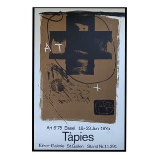 Original Hand-Signed Art Basel6'75 Exhibition Poster by Antoni Tapies For Sale