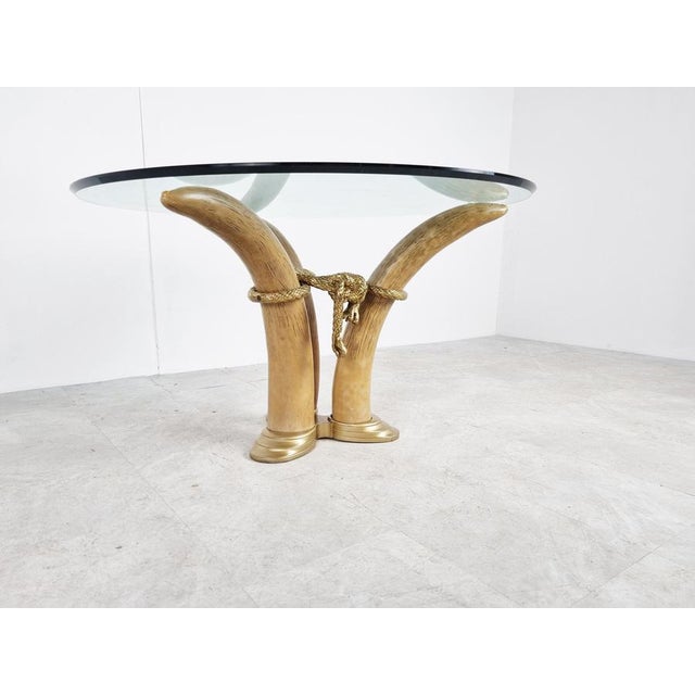 Vintage Faux Tusk Center Table or Side Table, 1970s For Sale - Image 9 of 12