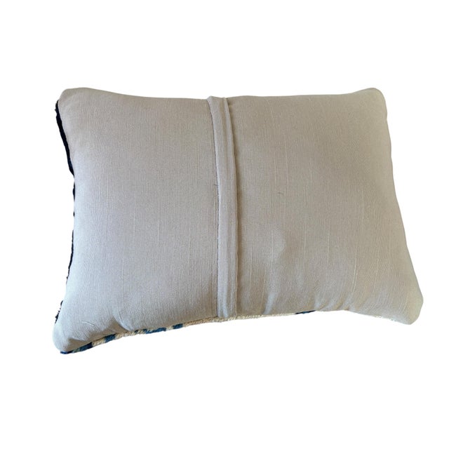 Textile Custom Made Lumbar Pillow W/Antique Chinese Rug Fragment 14"w For Sale - Image 7 of 7