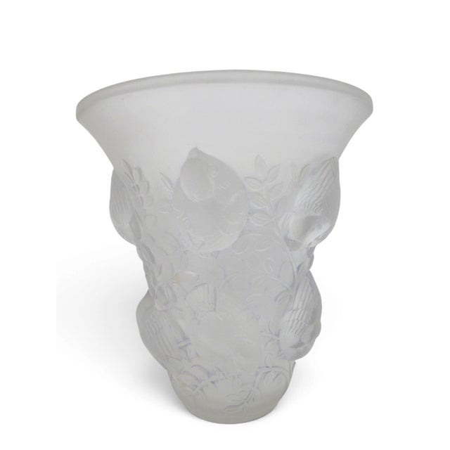 Rene Lalique France St Francois Frosted Crystal Bird Vase For Sale - Image 13 of 18