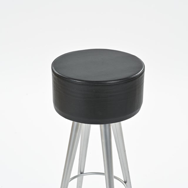 1990s Metal and Leather Golia Stools by Maurizio Peregalli for Zeus, 1993, Set of 4 For Sale - Image 5 of 7