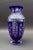 Mid 20th Century Mid 20th Century Bohemian Czech Cobalt Blue Cut to Clear Crystal Vase With Sawtooth Rim For Sale - Image 5 of 10