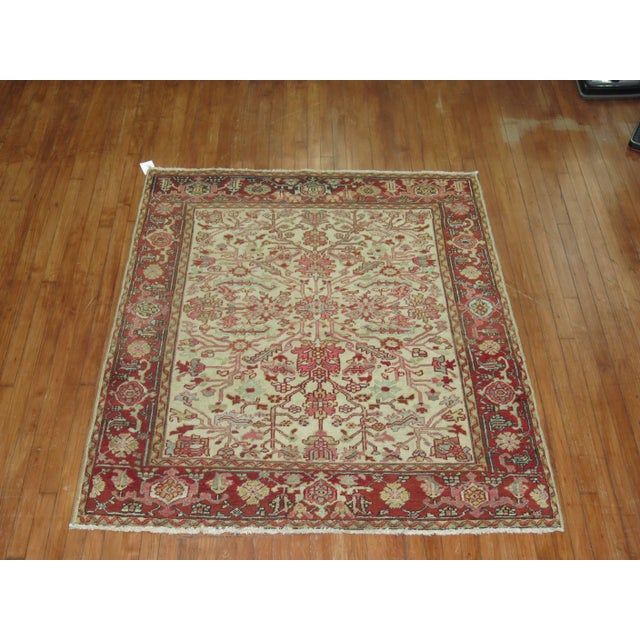 Traditional Square Vintage Persian Heriz Carpet For Sale - Image 3 of 6