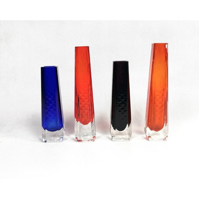 1970s Sommerso Glass Vases from Veb Kunstglas Wasungen, 1970s, Set of 4 For Sale - Image 5 of 13