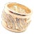 Cartier 18k Yellow Gold Diamond Wide Band Ring Size 51 US 5 3/4 For Sale